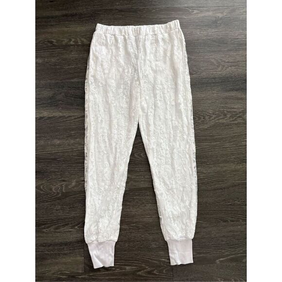 NWT Falcon & Bloom x Gold Hawk White Lace Pants Size Small - Picture 1 of 11